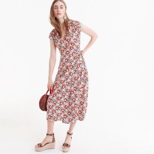 J. Crew floral wrap dress small